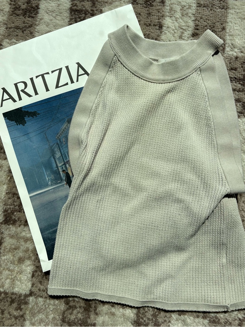 Babaton Cream Waffle Knit Tank